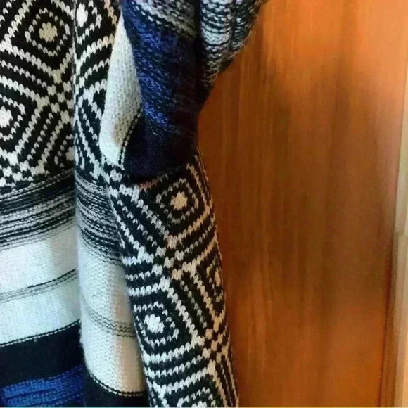 Passport Long Sleeve Draped Open Front Cardigan Blue & Black Size XL - Picture 7 of 14